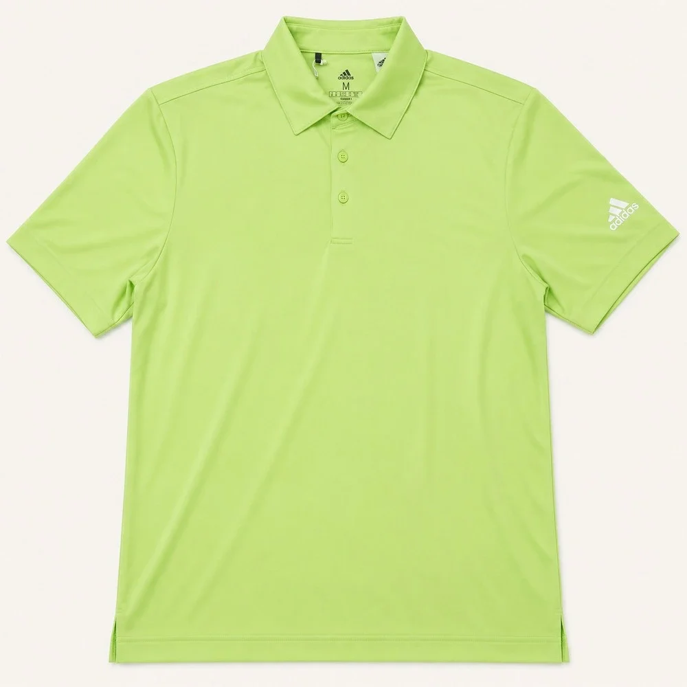 Adidas Polo Shirt Mens Medium Lime Green Golf Performance Sample NWT
